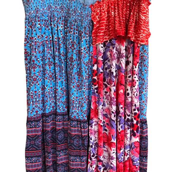 Boho Hippie Silky Sundress, Size S - M: Handmade Upcycled Patchwork Midi Dress - Picture 11 of 12